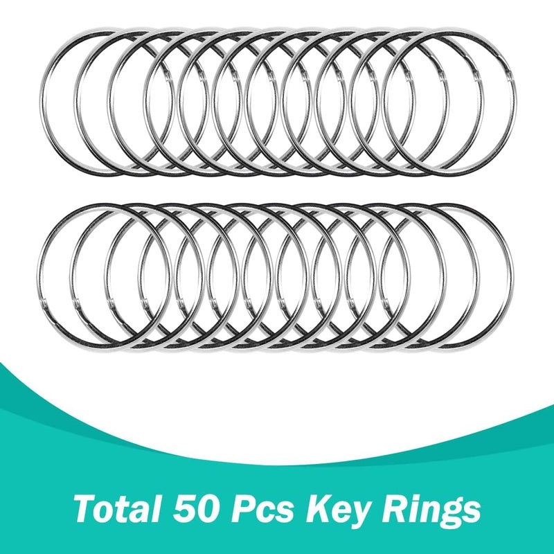 Segauin 100PCS Premium Swivel Snap Hooks with Key Rings,Metal Lanyard Keychain Hooks Lobster Clasps for Key Jewelry DIY Crafts 1.25inches/32mm(50 Pcs Lanyard Snap Hooks+50 Pcs Key Rings) - Image 3